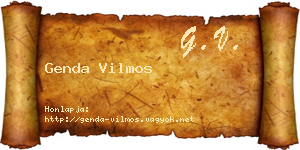 Genda Vilmos névjegykártya