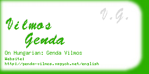 vilmos genda business card
